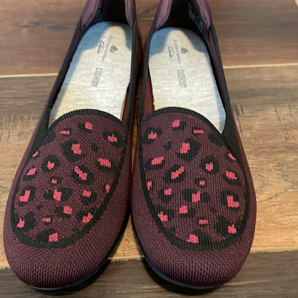 Clarks Cloudsteppers New Carly Star Washable Knit Loafers‎ Shoes Dark purple